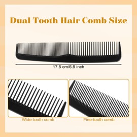 50 Pack Disposable Hair Combs in Bulk - 6.9 Inch, Individually Wrapped, with Wide and Fine Teeth for Detangling Wet & Dry Hair for Women, Men, Travel, Hotel, Barber, Donation Supplies (Black)
