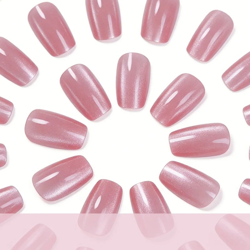 24pzs Press On Tips Uñas Postizas Soft Gel Ojo De