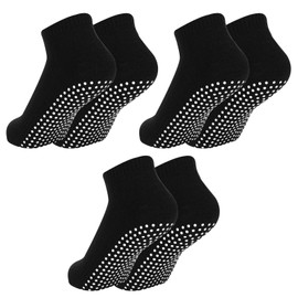 thirei Yoga Socks, 3 Pairs Yoga Socks, Non-Slip Dot Sports Floor Socks, Women and Men, Yoga Socks, Pilates Socks, for Yoga, Pilates, Ballet, Aerobics and Fitness Training, black