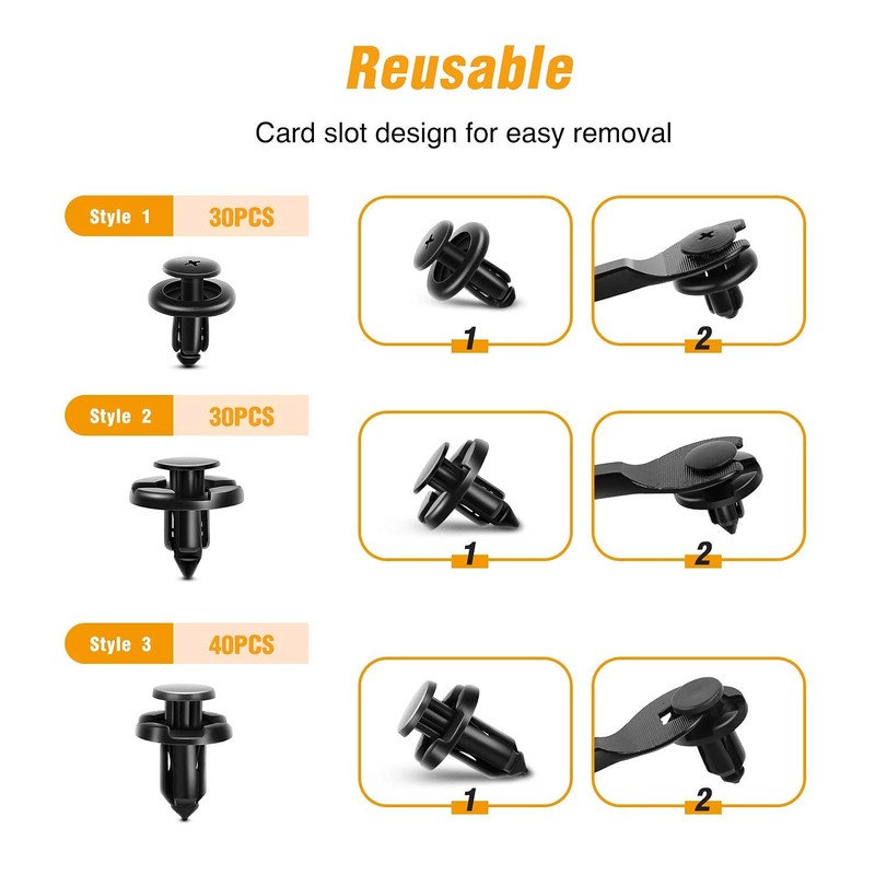 GOOACC 100PCS 7mm 8mm 10mm Compatible with Subaru Push Type