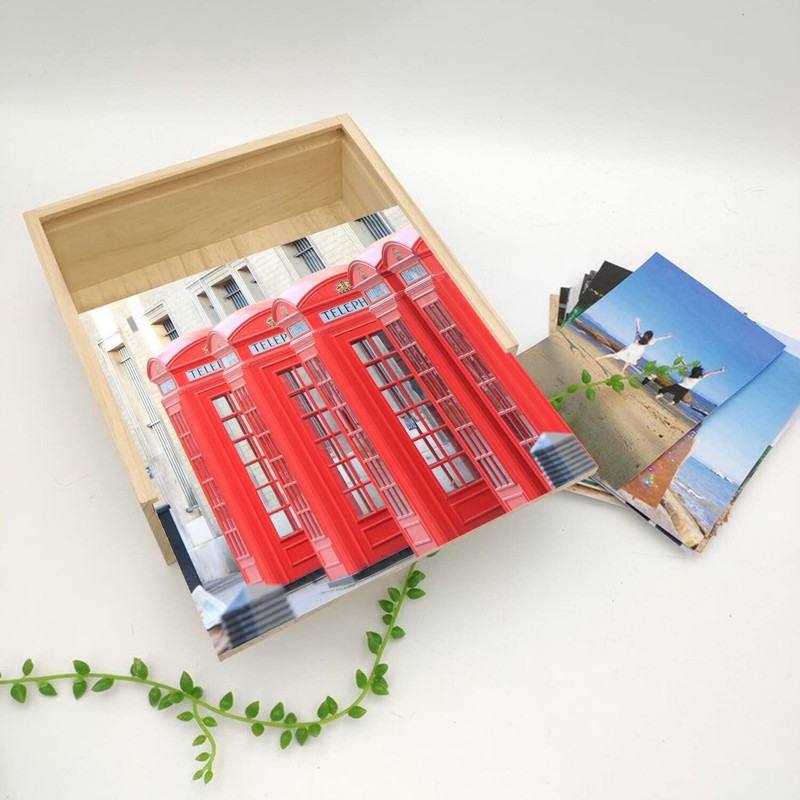 Wooden Box - Telephone Booths Red London England (11 x