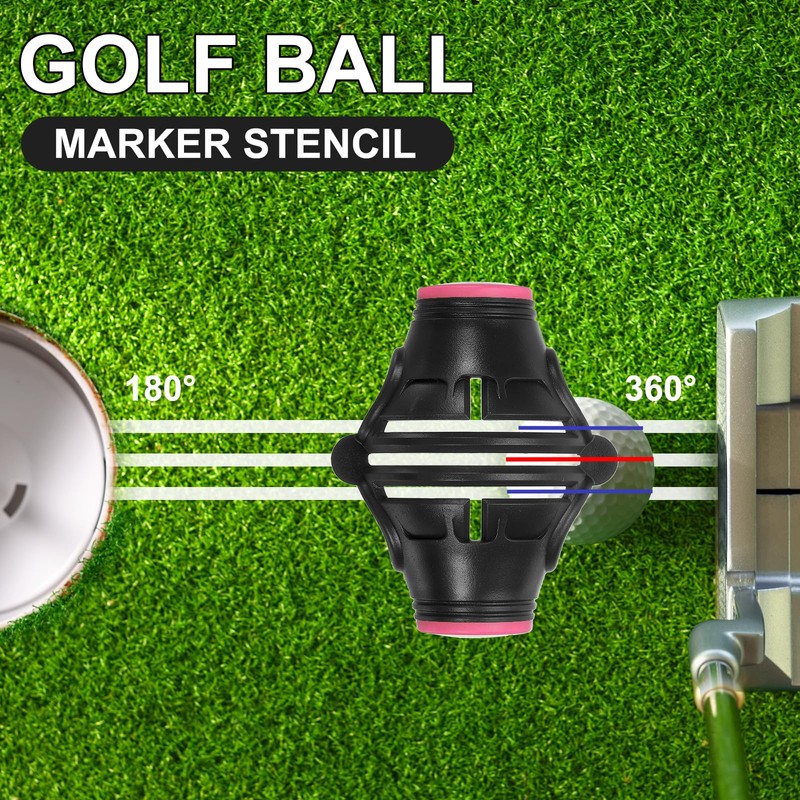 PATIKIL Golf Ball Marker Stencil 360 Degree Triple Track Golf
