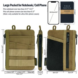 VIPERADE VE16 Pocket Organizer, EDC Pouch for Men, 7 Pockets EDC Pocket Organizer EDC Pouch for Everyday Carry, Multitool Pocket Pouch Wallet for EDC Gears, Pocket Pouch for Men