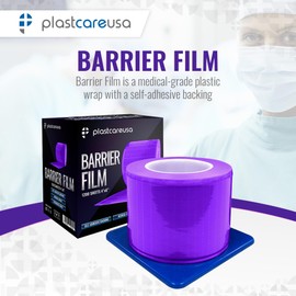 Purple Barrier Film Roll 4"x6" - Protective Dental Barrier Film for Dental, Medical, Tattoo - Perforated Adhesive Barrier Tape Sheets (1 Box of 1200 Sheets) by PlastCare USA