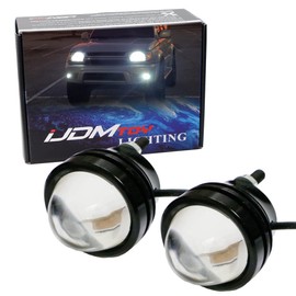 iJDMTOY (2) Xenon White 5W CREE High Power Bull Eye LED Projector Lamps, Compatible With Parking Lights, Fog Driving DRL Lights or Backup Reverse