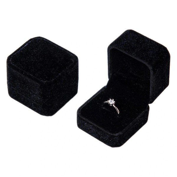 Aczyqws Velvet Black Ring Box For Jewelry Gift Box Ring