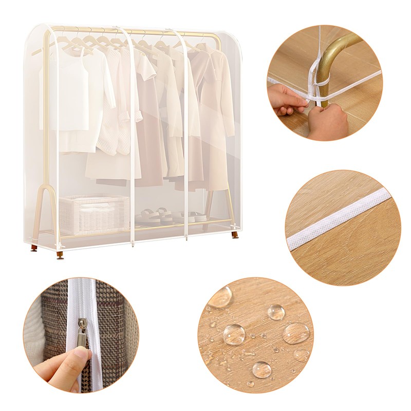Wisebom Protective Cover for Clothes Rack, Thicker PEVA Garment Bag,