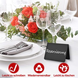 SupRovare Pack of 20 Mini Chalkboard Set, Small Boards for Labelling, V-Shape Mini Chalkboard Signs with 2 Pens, Price Tags, Buffet Signs, Blackboard for Buffet, Bakery, Party, Wedding