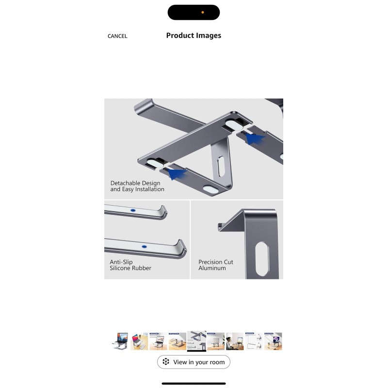 BESIGN LS03 Aluminum Laptop Stand, Ergonomic Detachable Computer B-Silver