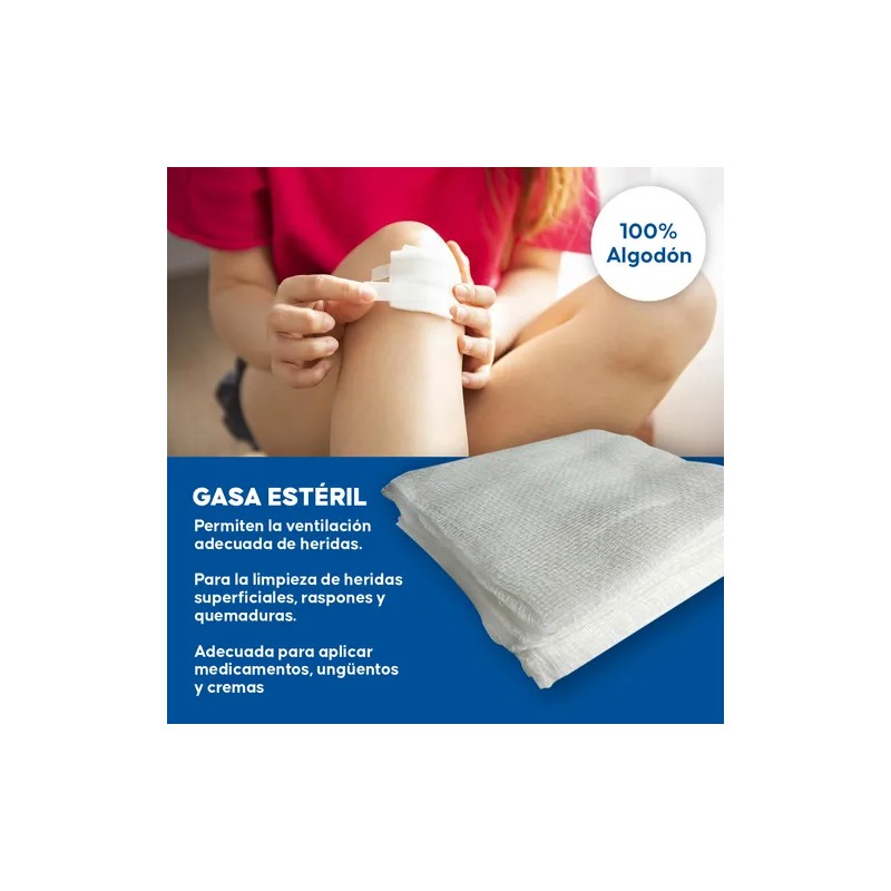 Gasa Simple No Esteril 10x10 Cm 100% Algodón 200 Pzas