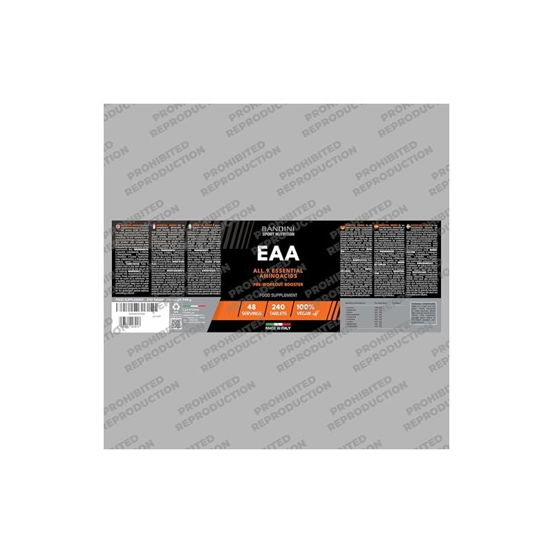 Bandini® EAA Essential Amino Acids 240 Tablets - with All