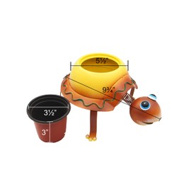 Turtle Metal Planter with Pot Liner Succulent Pot Gardening Decoration Kitchen Home Plant Decortation