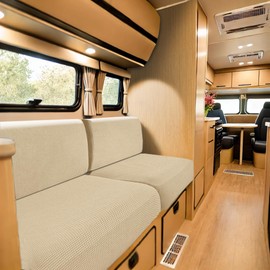 SYLC Covers for Caravan Upholstery Jacquard, Non-Slip Motorhome Seat Covers with 2 Corduroy, Sofa Seat Cushion Cover for Protective Cover, Caravan Upholstery (Beige, W 130-160 cm, D 60-90 cm)