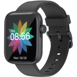 Smartwatch with Call Function, Whatsapp, 1.69 Inch Touch Screen, Fitness Tracker, Pedometer, Sleep Monitor, Heart Rate Monitor, Blood Pressure Sports Watch, Smart Watch, Calling 2022, Black