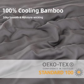 LINENOVA 100% Bamboo Pillowcase Body Size - Breathable Cooling for Hot Sleepers and Night Sweats- Silky Soft Pillowcases with Envelope Closure - (Charcoal 48x150cm)