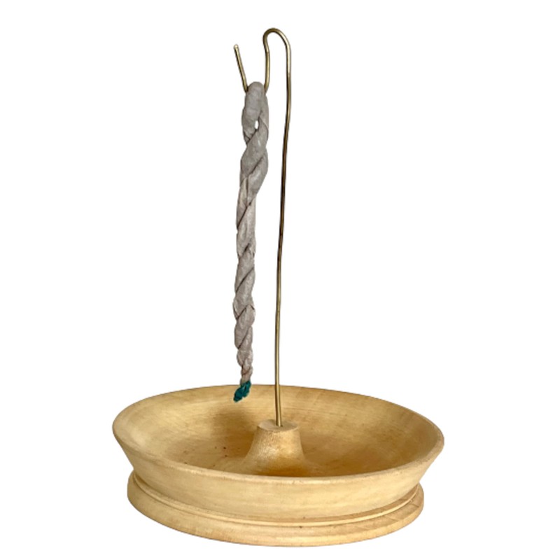 Snow Hill Incense Rope Holder Burner with 1 Bundle 45