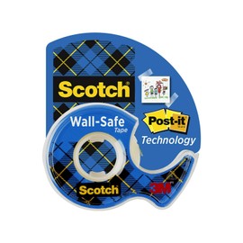 Scotch Wall-Safe Tape, 1 Rolls Sticks Securely, Removes Cleanly, Invisible, Designed for Displaying, Photo Safe, 3/4 in x 650 in (183) | Scotch