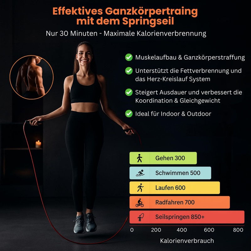 ALPHA PULL Adjustable Skipping Rope - Speed Rope Fitness Gym