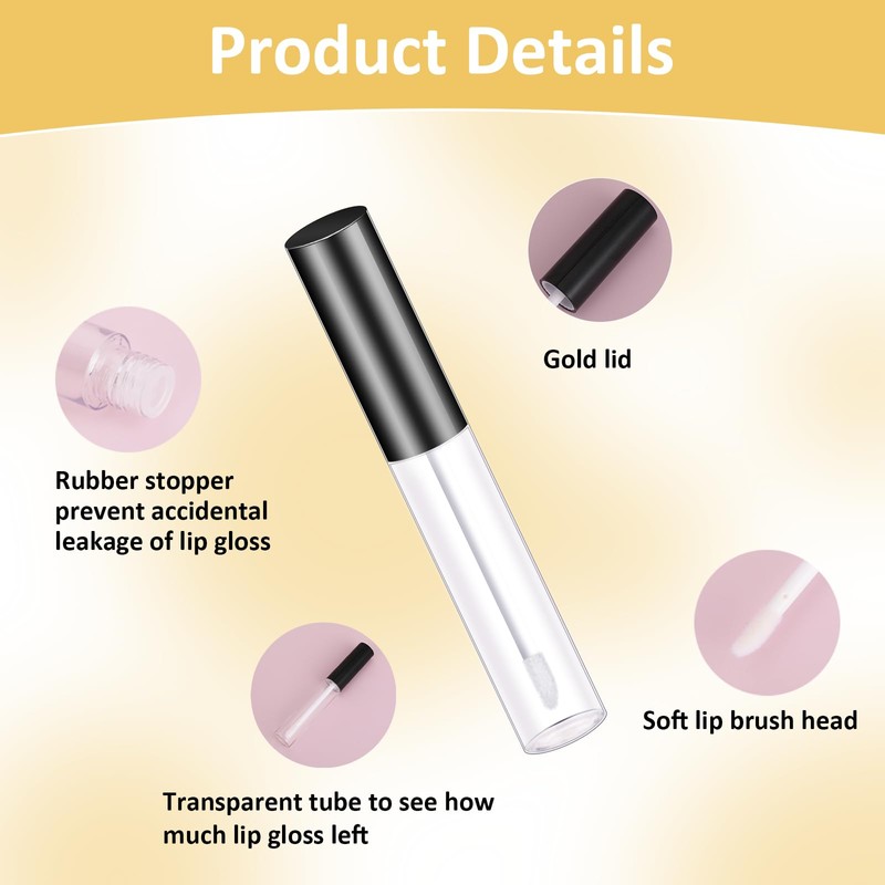 Molain 10 ml Empty Lip Gloss Tubes, Pack of 5
