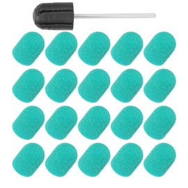 Nail Drill Bits, Nail Sanding Band Drill Bit for Manicure Pedicure Nail Polishing Burr Salon Use Nail Art Polishing Sanding Cap Set Cuticle Drill Bit Manicure Pedicureaccessory (10 X 15mm)(green)