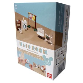 Bandai Haco Room - Accessory Set - Laundry Room - 34 Pieces to Assemble - Mini Game World - Construction Play Set - 35466