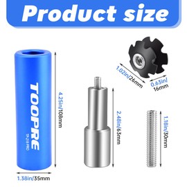 JIANWEI Bike Bicycle Fork Star Nut Setting Tool, Bicycle Fork Star Nut Setting Installer with 4 Bike Star Nut & 2 Spare Special Screws, Foundation Star Nut Setter for 1-1/8" Fork Tubes(Blue)