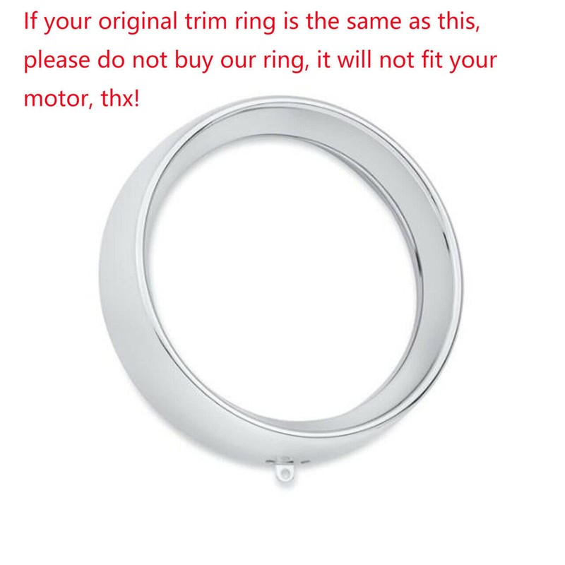 Rebacker Motorcycle 7" Headlight Trim Ring Headlight Cover for Harley