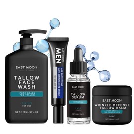 Men's 3-Piece Facial Skincare Set - Hydrating Anti-Wrinkle Firming Cream, Deep Cleansing Foam & Rejuvenating Serum, Moisturizing Kit for All Skin Types, Daily Anti-Aging Routine