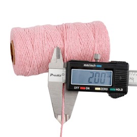 Pink String,100M/328 Feet Cotton String Bakers Twine,2MM Cotton Cord,Heavy Duty Packing String for DIY Crafts and Gift Wrapping