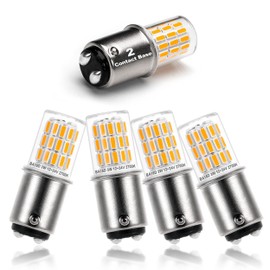 Ziomitus BA15D 12 Volt LED RV Camper Interior Light Bulbs,1076 1142 1176 S8 3W 2700K Warm White,Double Contact DC Bayonet Base,AC10-24V DC10-30V Low Voltage BA15D for Marine Boat Trailer Lights,5 Pack