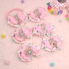 2PCS 2nd Birthday Hair Bows for Girls, 3.5" Glitter Pink