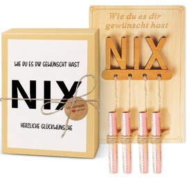 Giftota Nothing Gift – Nothing Birthday Gift – NIX Gift – Gift Ideas for Men Women Friends – Original NIX Gifts Money Gift Wood for Christmas, Birthdays, Anniversaries
