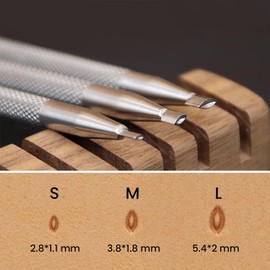 Leather Stamps Oval Seeder Stamp Set 3Pcs Professional Stainless Steel Stamping Tools for DIY Leathercraft