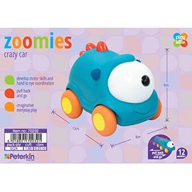 PETERKIN | Play & Learn – ZOOMIES – Blue Pull Back & Go Crazy Car | Pre-school Toys | Educational Toys | Ages 10m+