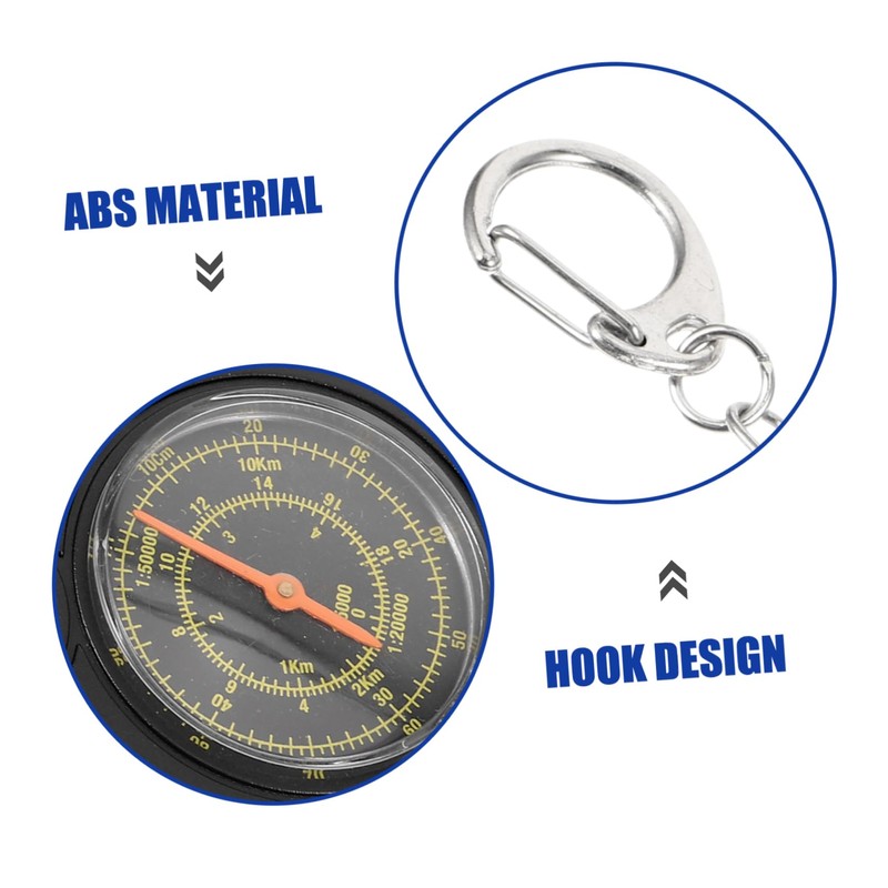 BIUDECO Distance Calculator Keychain Compass Multifunctional Surveying Gauge for Outdoor