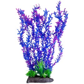 Hamiledyi Aquarium Plastic Plants Aquarium Decor Artificial Fish Tank Plants,Tall Fish Tank Decorations, Extra Large Aquarium Plant 20.4-inch Tall,1PCS