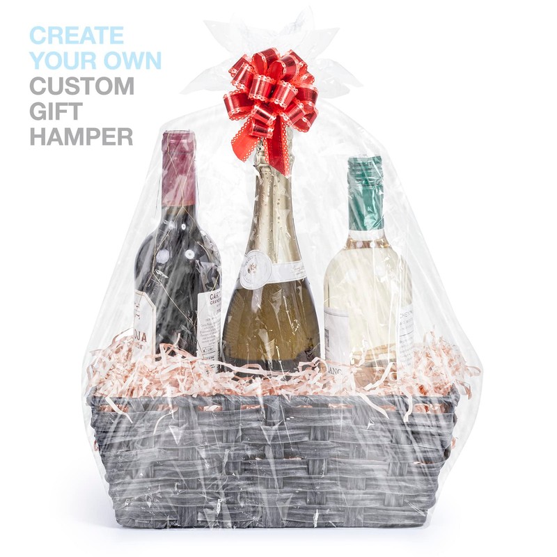 EHC Multipurpose Small Woven Storage Hamper Basket, Grey, Ideal For