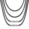 LERSUSI 4pcs Black Necklace Cords, Woven Wax Rope Chain for