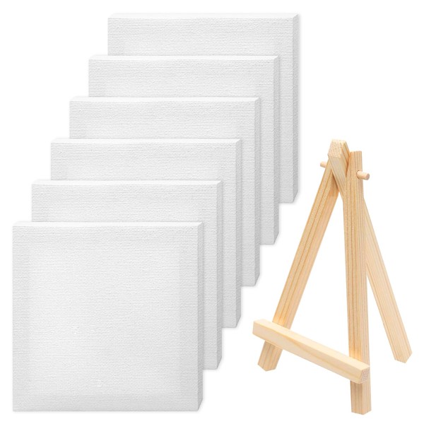 6PCS Mini Canvas, Canvas for Painting, Mini Easel, Suitable for