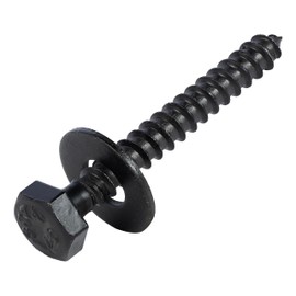 1/4 x 2 (100 Pack) Lag Screw Kit, 100 Screws and 100 Washers, Ceramic Black Ruspert Coating for Exterior Use, Meets ASTM A307 and ASME B18.2.1, Industrial/Commerical Grade by Makers Bolt
