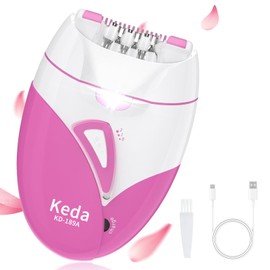 Epilator for Women, Smooth Glide Facial Hair Remover with 2 Speed & LED Light, Rechargeable Cordless Electric Epilator for Face, Bikini, Underarms, Arms, and Legs, Painless & Portable