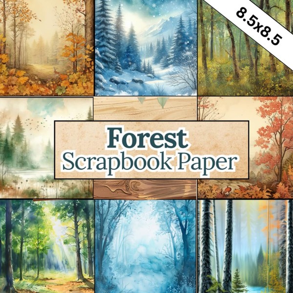 Forest Scrapbook Paper: 20 Double -Sided Nature Themed Forest Craft