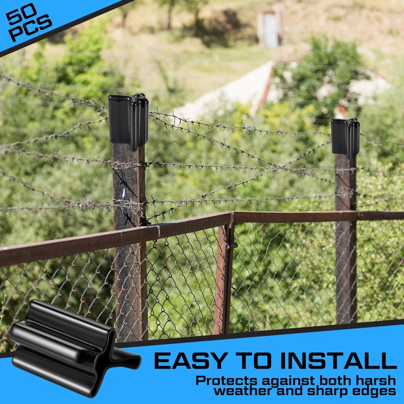 Juexica 50 Pcs Safe T Post Cap T Post Vinyl