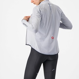 CASTELLI Women’s Squall Shell Jacket, Full Waterproof, Windproof Lightweight Reflective Jacket for Road Cycling & Gravel Biking - Silver Gray/Black - X-Small