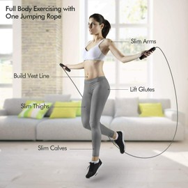 Skipping Rope with Ball Bearings Rapid Speed Jump Rope Cable and 6” Memory Foam Handles Ideal for Aerobic Exercise and Fitness Gym