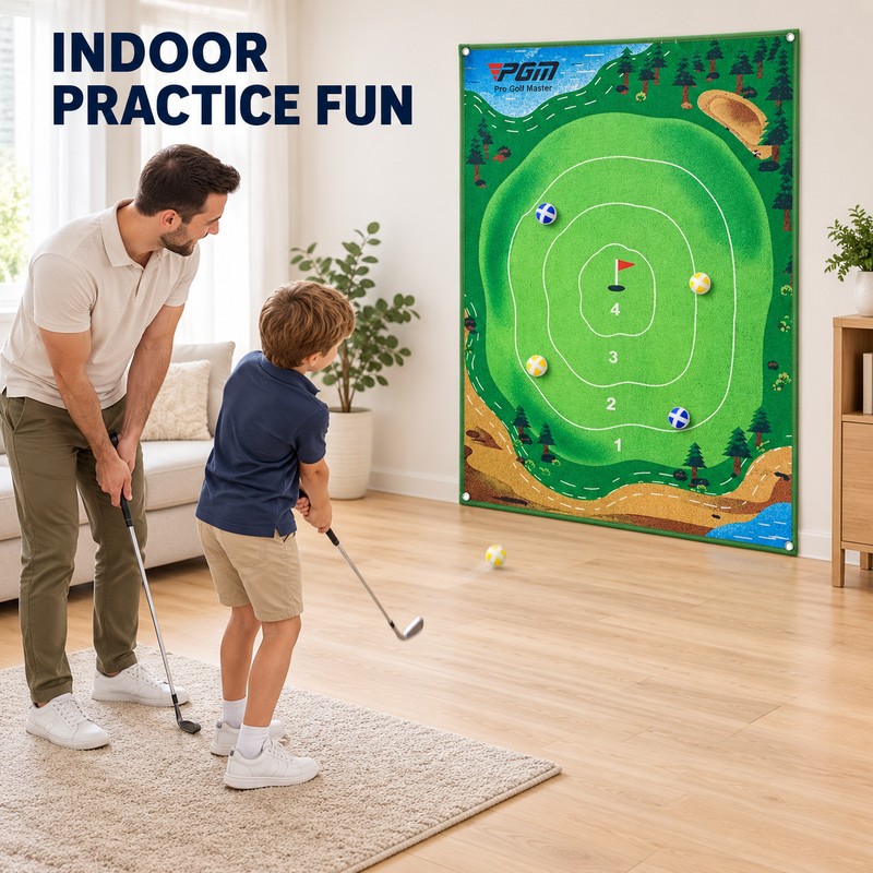 PGM DJD040 Golf Chipping Practice Target Mat with 10 Velcro