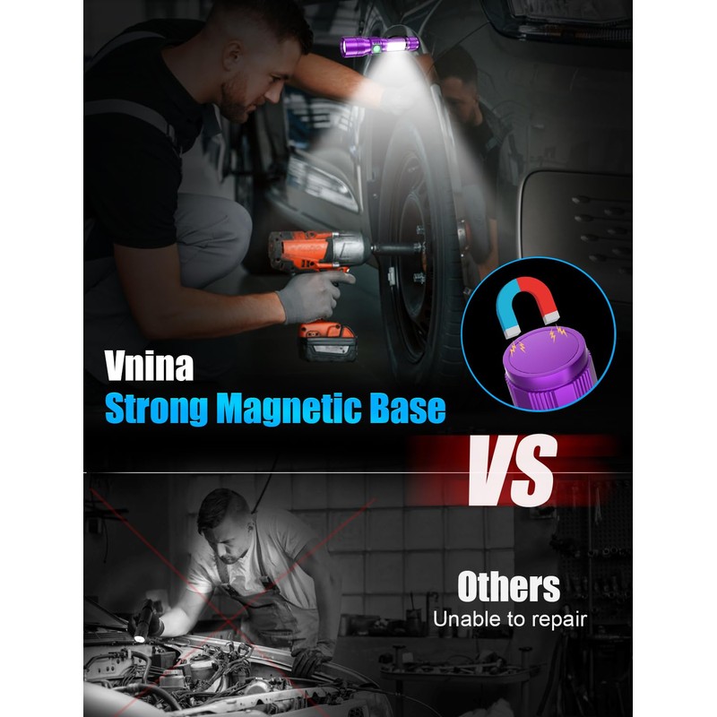Vnina UV Rechargeable Flashlights Tactical,1000 High Lumens 3 in 1
