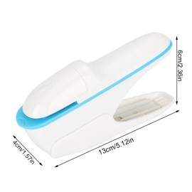 Stapleless Stapler, Portable Compact Paper Clinch Needleless Staplers Binding Binder Paperclip Manual Staple-Free Stapler Up to 8 Sheets Binding (White)