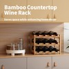 VASMIA Bamboo Wine Rack, Sturdy and Durable Wine Storage Cabinet