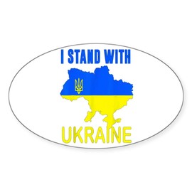 CafePress Ukrainian Lover I Stand with Ukraine T Shi Sticker Oval Car Bumper Sticker